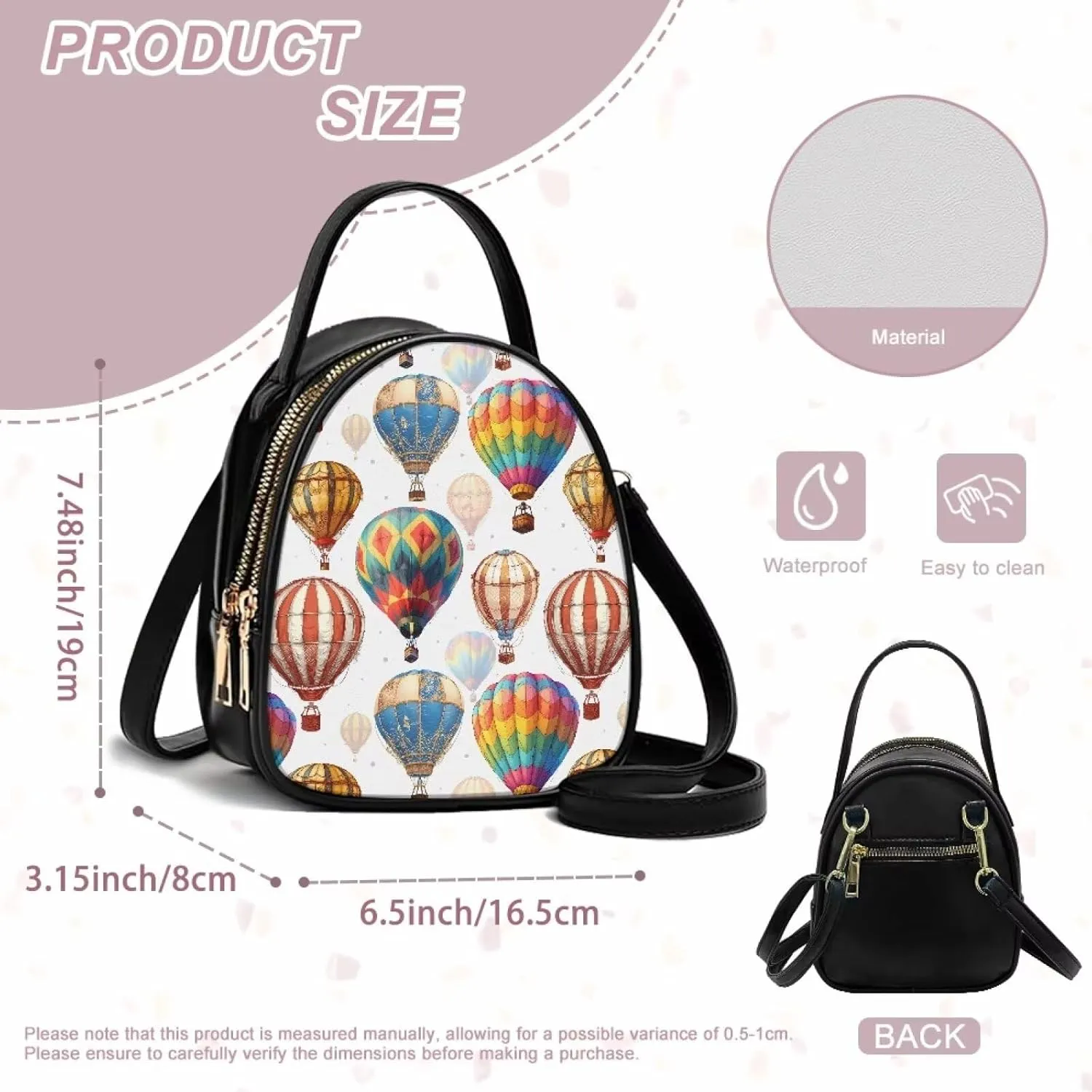 Women's Crossbody Handbags Owls Small Travel Purses Phone Bag, Butterfly Cross Body Bag Zipper Top Handle Purse