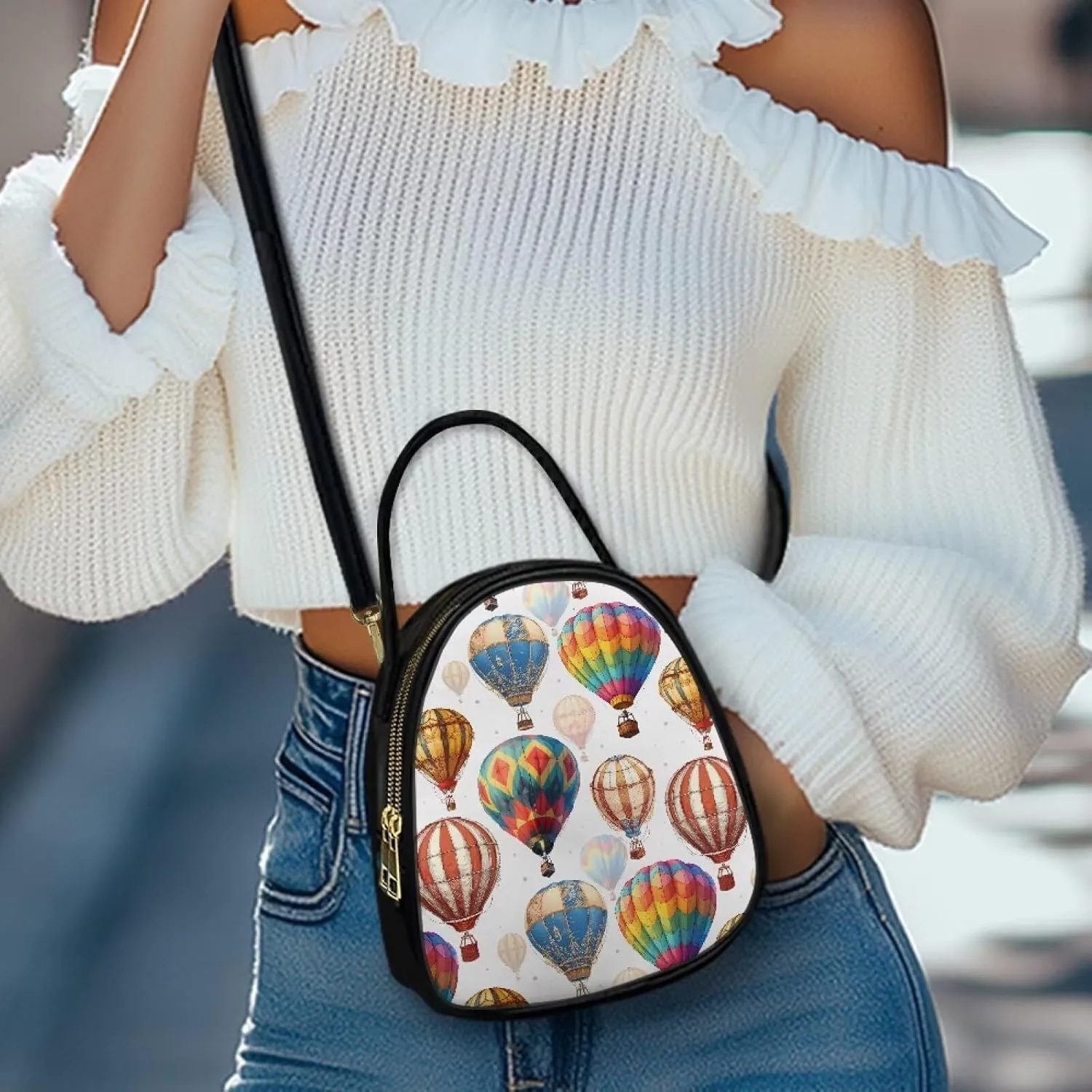 Women's Crossbody Handbags Owls Small Travel Purses Phone Bag, Butterfly Cross Body Bag Zipper Top Handle Purse