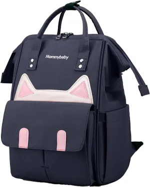 Womens Diaper Changing Backpack Nurse Backpack Waterproof Multi Function Travel Diaper Bag with Insulated Pockets (Blue)