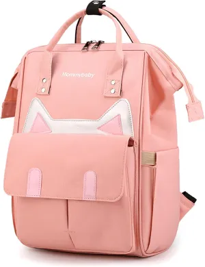 Womens Diaper Changing Backpack Nurse Backpack Waterproof Multi Function Travel Diaper Bag with Insulated Pockets (Pink)