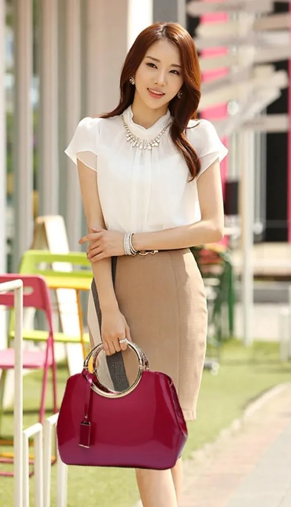 Womens Fashion Glossy Patent Leather Handbag Designer Luxury Tote Shoulder Bag Large Capacity Working Purses