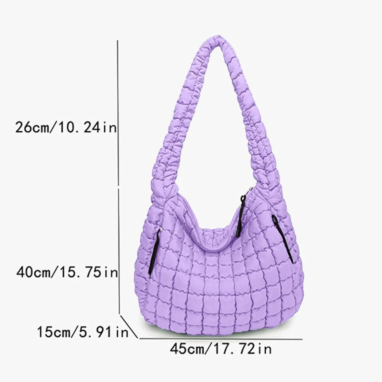 Womens Lightweight Quilted Carryall Gym Bag Soft Puffer Tote Bag Big Capacity Hobo Purse Beach Handbag