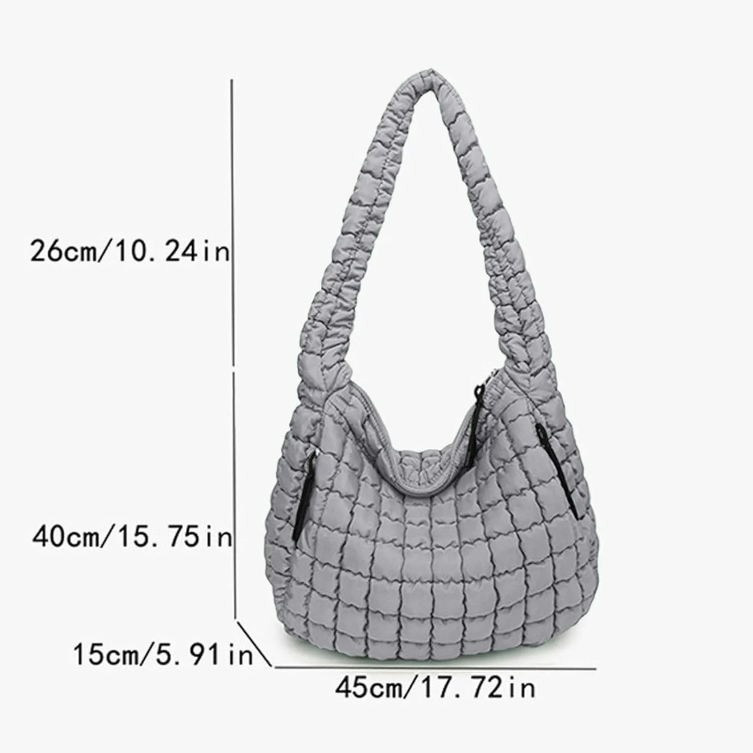 Womens Lightweight Quilted Carryall Gym Bag Soft Puffer Tote Bag Big Capacity Hobo Purse Beach Handbag