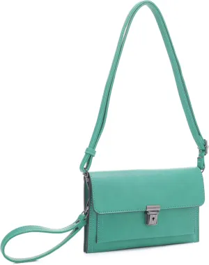 Women's Pushlock Shoulder Crossbody Clutch Purse Bag Wristlet