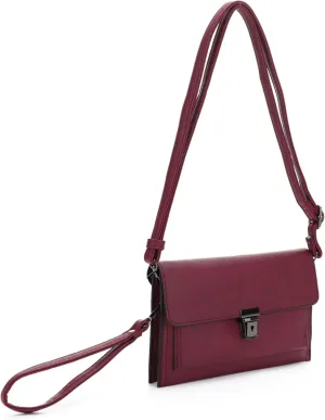 Women's Pushlock Shoulder Crossbody Clutch Purse Bag Wristlet