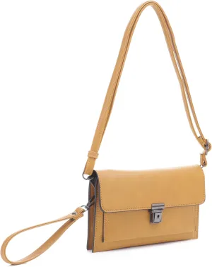 Women's Pushlock Shoulder Crossbody Clutch Purse Bag Wristlet