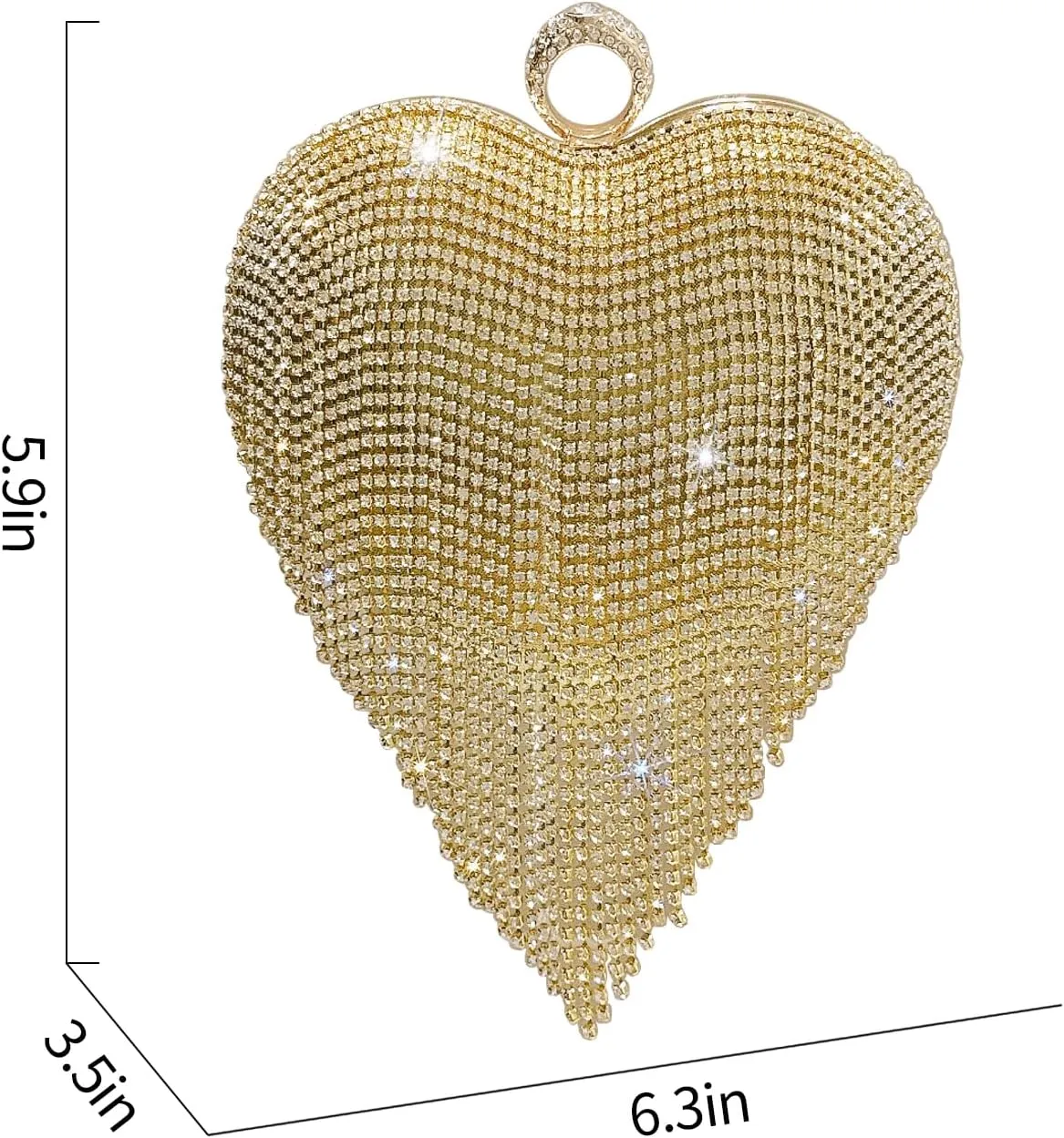 Women's Rhinestone Heart-Shaped Clutch Purse Sparkly Evening Bag for Weddings Prom Cocktail Parties
