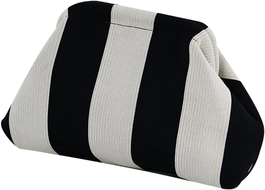 Women's Summer Beach Clutch Purses Colorblock Woven Crochet Handbags Dumpling Clutch Small Purse Casual Womens Clutch