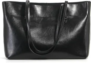Women's Top-handle bag Oil wax cowhide large capacity Female Shoulder bag Casual Ladies Handbags