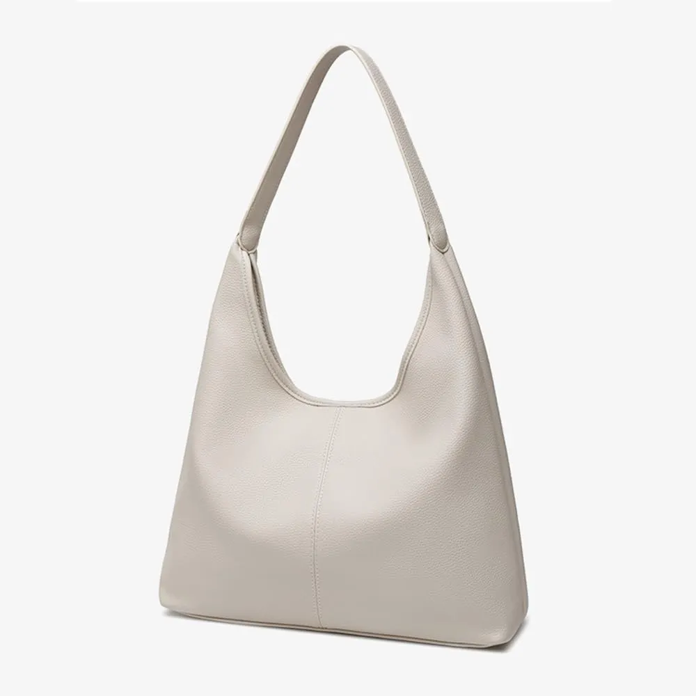 Women's Tote Handbag Soft PU Leather Hobo Purses 2Pcs Set Shoulder Bag with Pouch Shopper Work Top-handle Bag