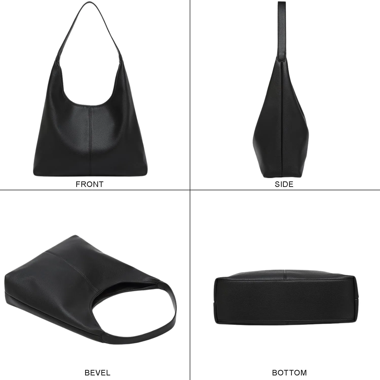 Women's Tote Handbag Soft PU Leather Hobo Purses 2Pcs Set Shoulder Bag with Pouch Shopper Work Top-handle Bag