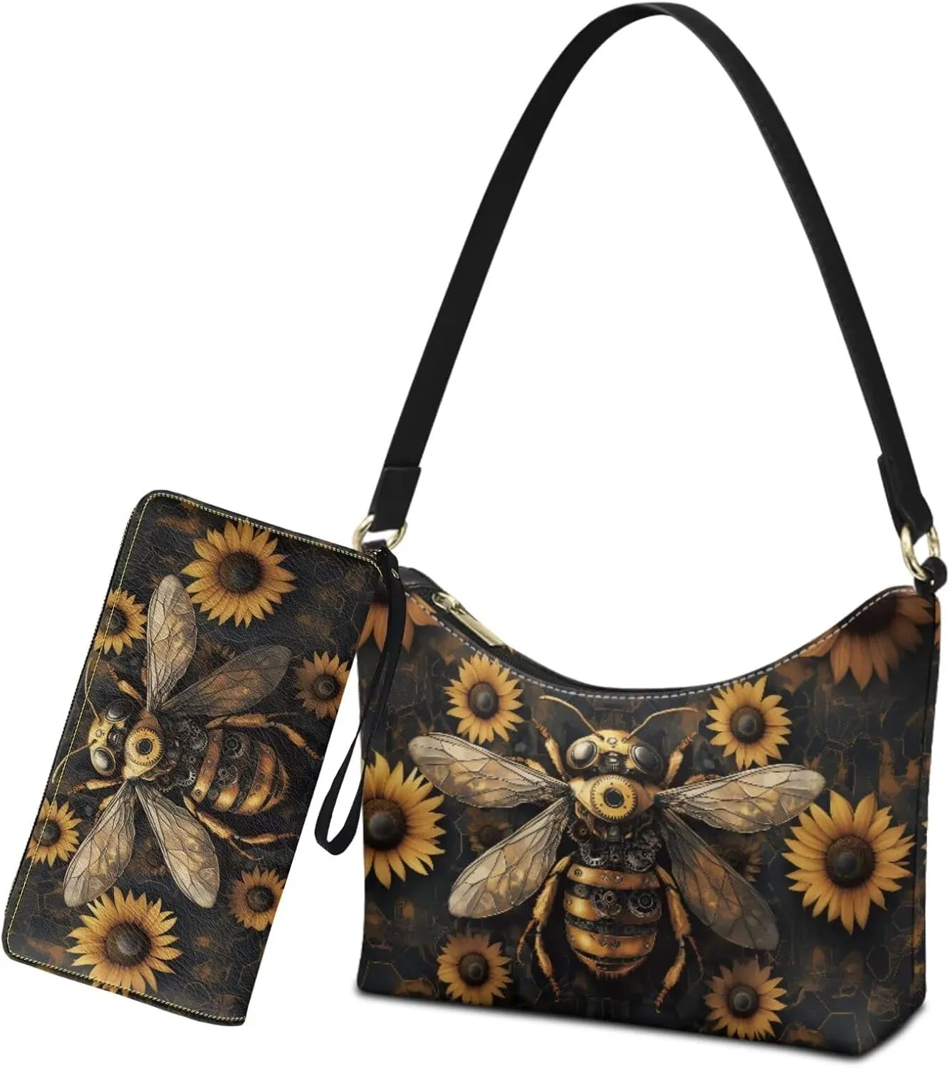 Womens Underarm Purse Top-Handle Shoulder Bag with Wallet Pu Leather Hobo Bag Purse Clutch Handbags