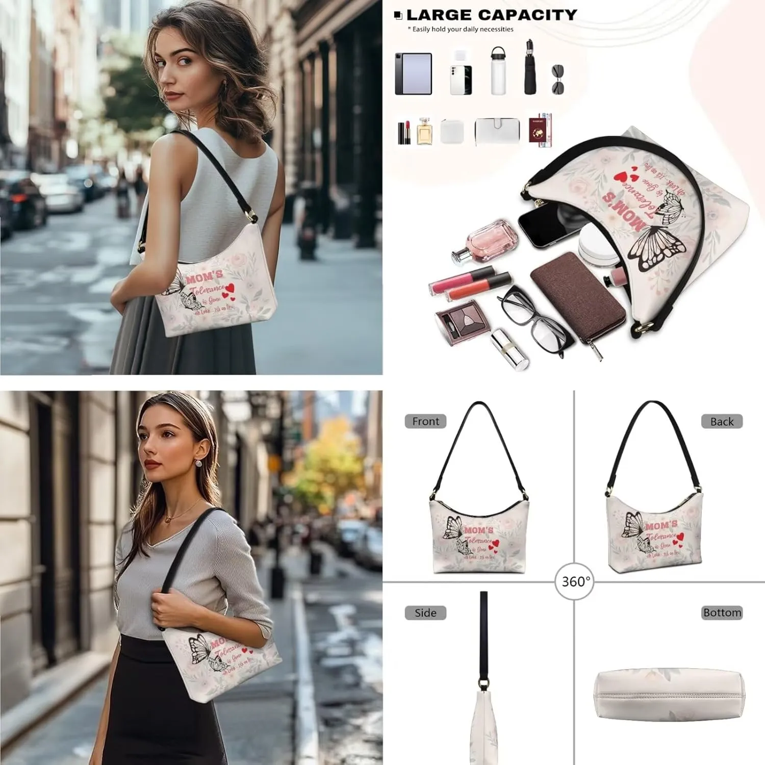 Womens Underarm Purse Top-Handle Shoulder Bag with Wallet Pu Leather Hobo Bag Purse Clutch Handbags