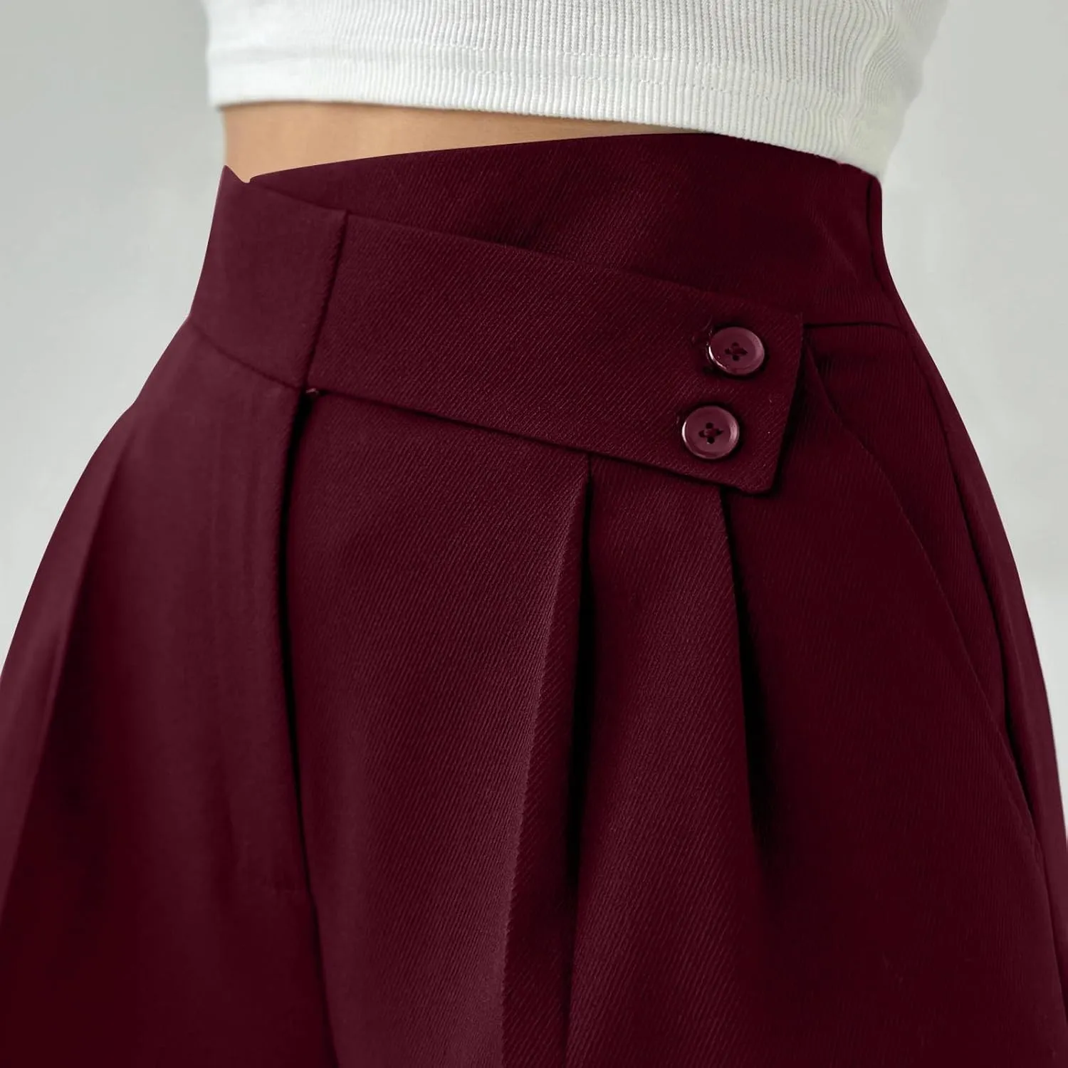 Work Pants Women High Waisted Stretch Wide Leg Dress Slacks Business Casual Suit Trousers Tummy Control Office Bottom