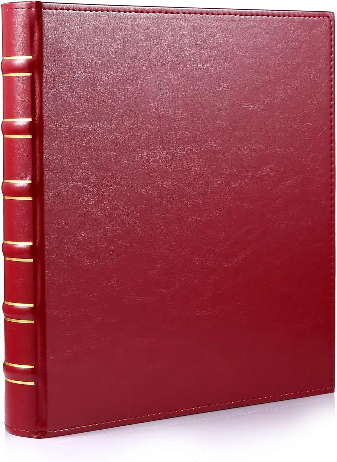 WOT I Deluxe Trading Card Binder, 450 Pockets Collectible Card Binder Sleeves, Refillable Leather 3 Ring Binder with Side-load Pocket Card Pages for Holding Cherished Cards - Red