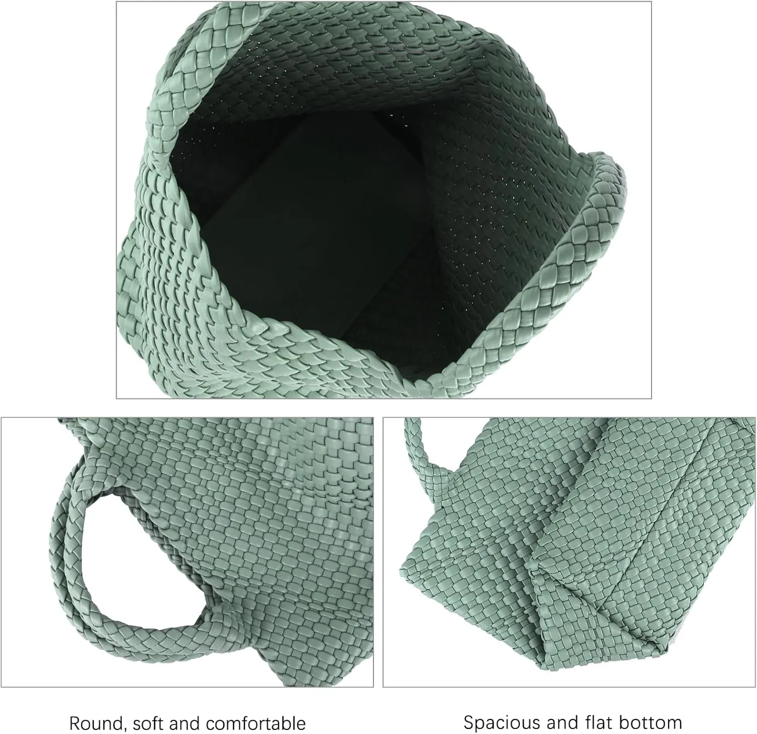 Woven Bag for Women Large Tote Bag with Clutch PU Leather Handwoven Beach Bag Satchel Handmade Casual Purses 2023