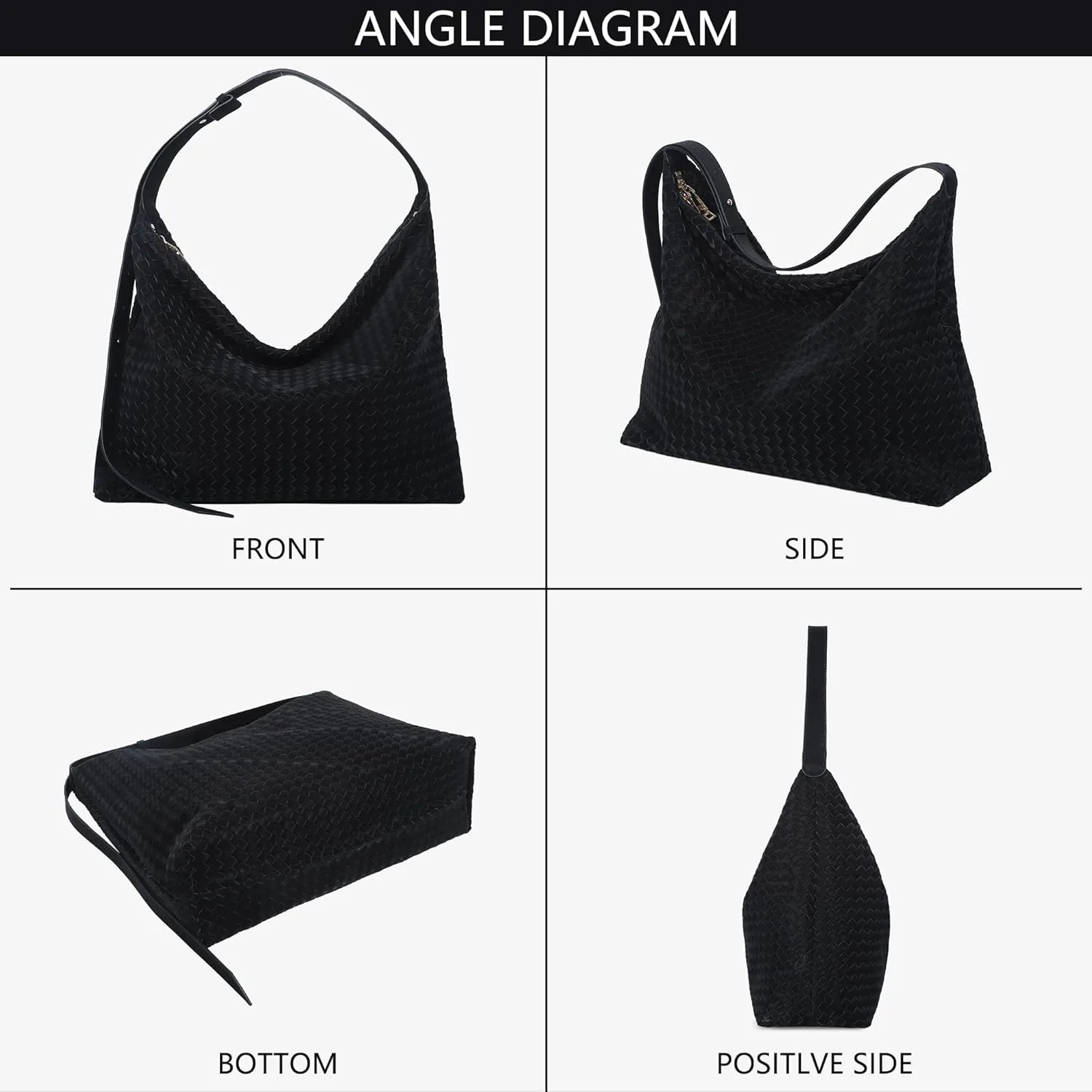 Woven Bag for Women, Vegan Leather Tote Bags Large Hobo Purses for Women Handmade Shoulder Bag with Adjustable Strap