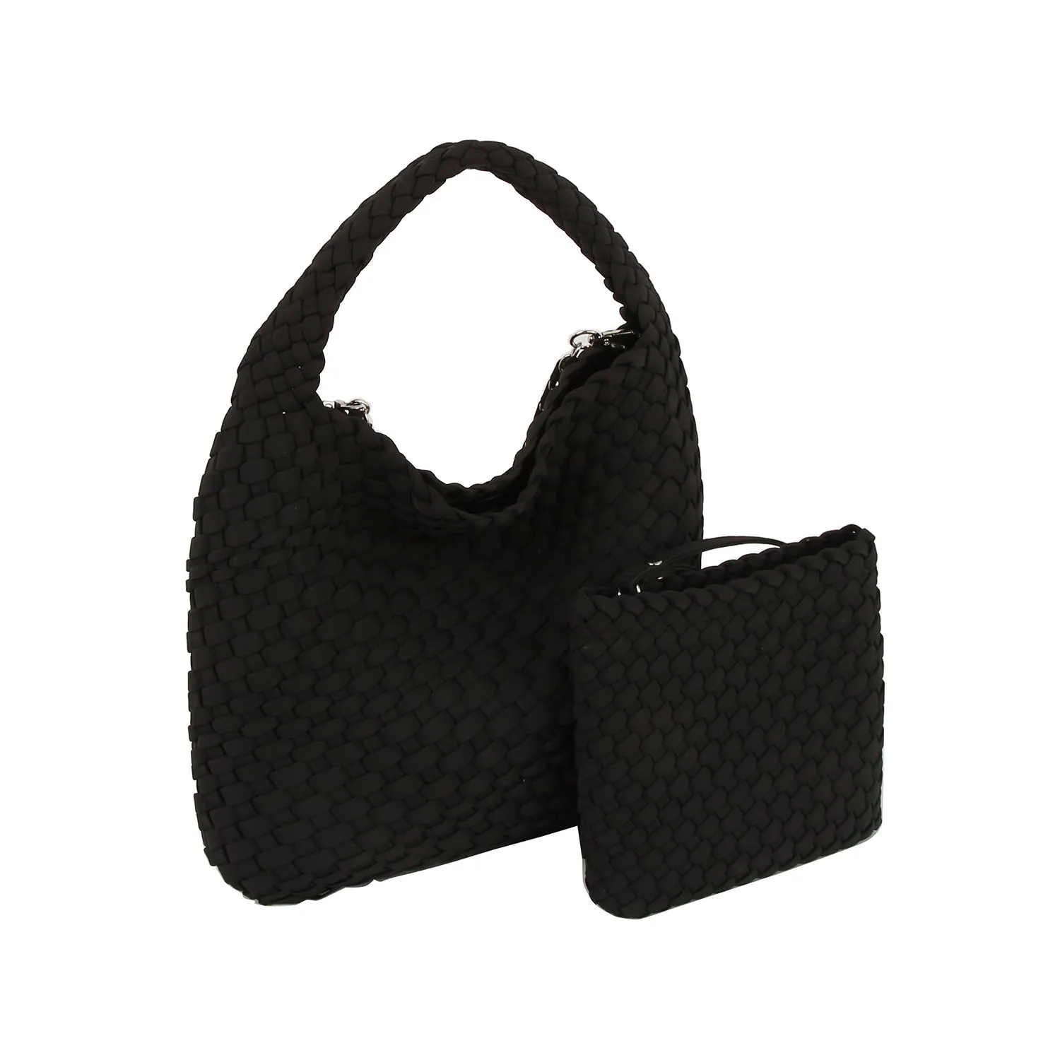 Woven Chic Hobo Bag with Matching Pouch