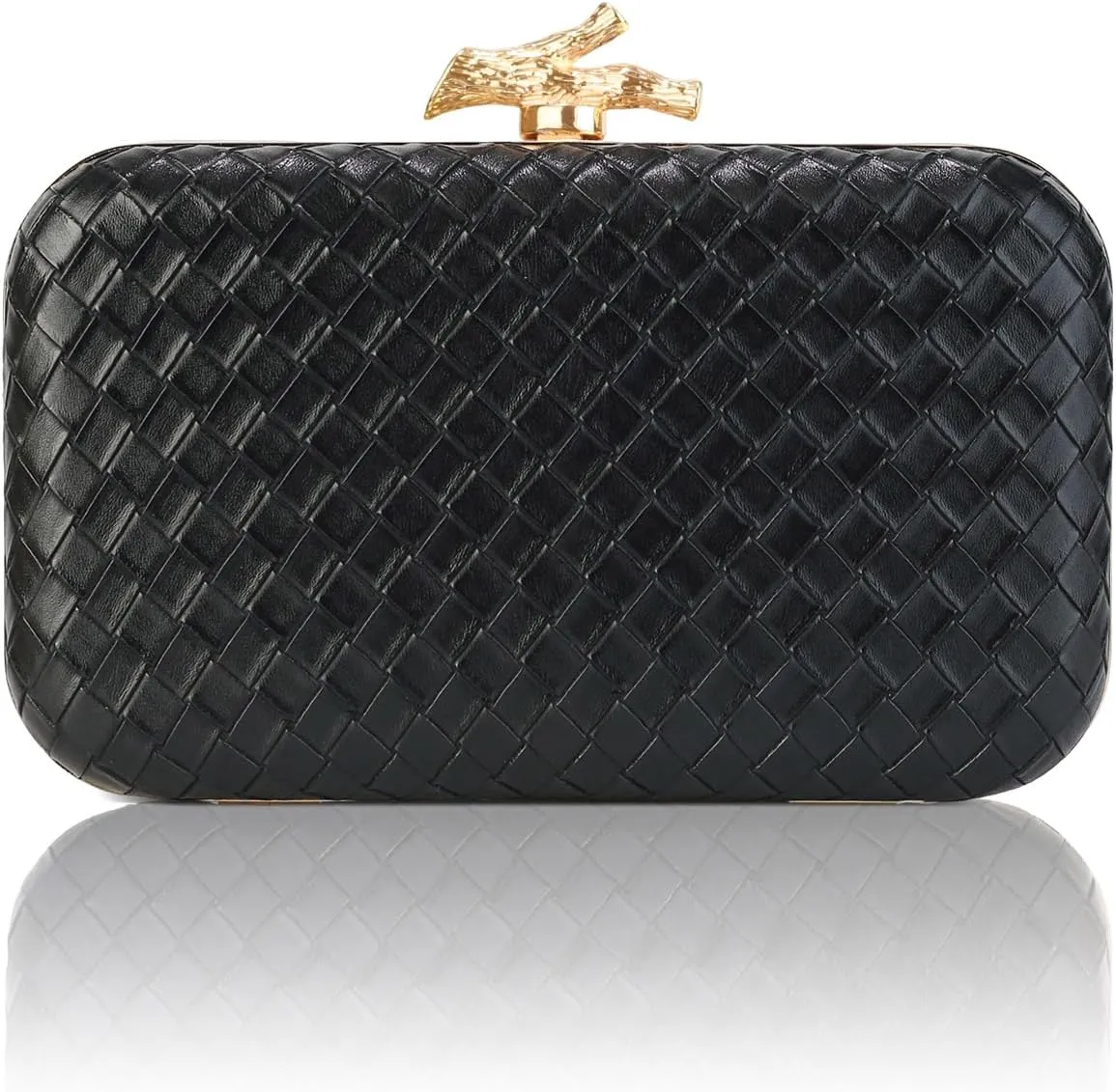 Woven Clutch Purse for Women Designer Evening Wedding Party Handbags Elegant PU Leather shoulder Bag