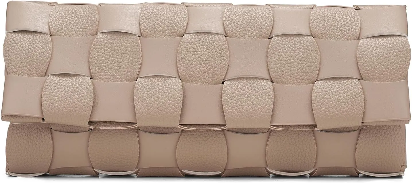 Woven Evening Clutch Purses for Women, PU Crossbody Shoulder Purse Handbag for Evening, Formal Events, Wedding, Party