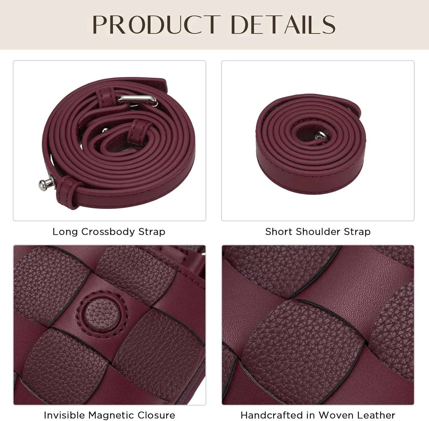 Woven Evening Clutch Purses for Women, PU Crossbody Shoulder Purse Handbag for Evening, Formal Events, Wedding, Party