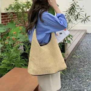 Woven Hobo Bag - Black