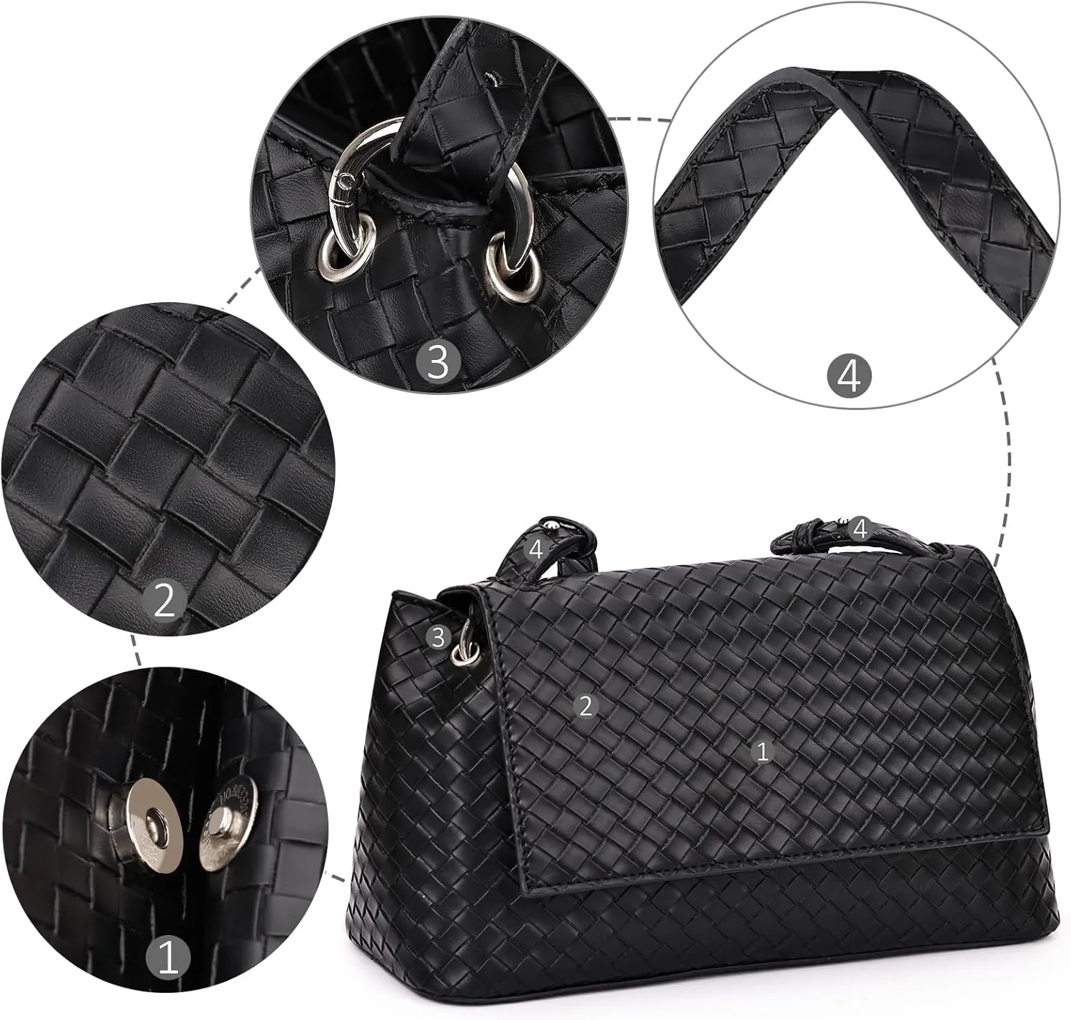 Woven Purse for Women,Small Woven Texture Hobo Dumpling Bag,Trendys Vegan Leather Handbag,Holiday Shoulder Bag Gift