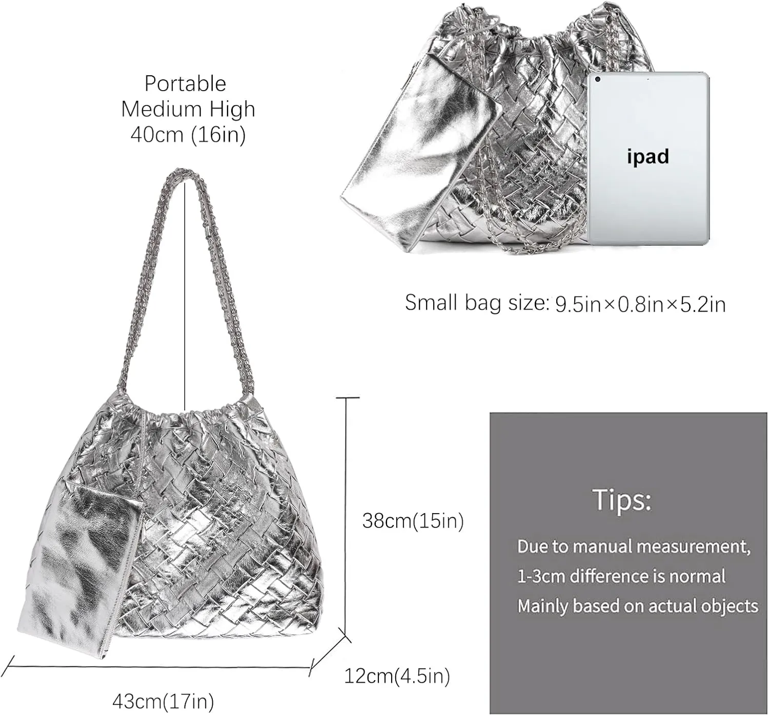 Woven Tote Bag for Women Large Summer Beach Hobo Handbags Handmade Top-handle Shoulder Bag with Purse