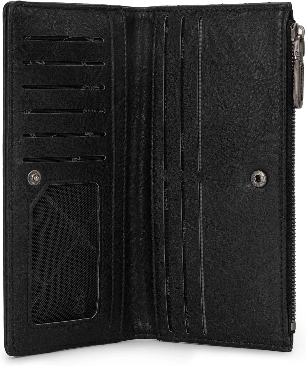 Wrangler Minimalist Wallet for Women Credit Card Wallet Ladies Travel Wallets Black Wallets for Womens Monederos de Mujer Card Cases & Money Organizers with Smooth Zippers for Women Men