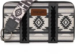 Wrangler Wallet Purse for Women Western Aztec Clutch Wristlet Wallet with Credit Card Holder