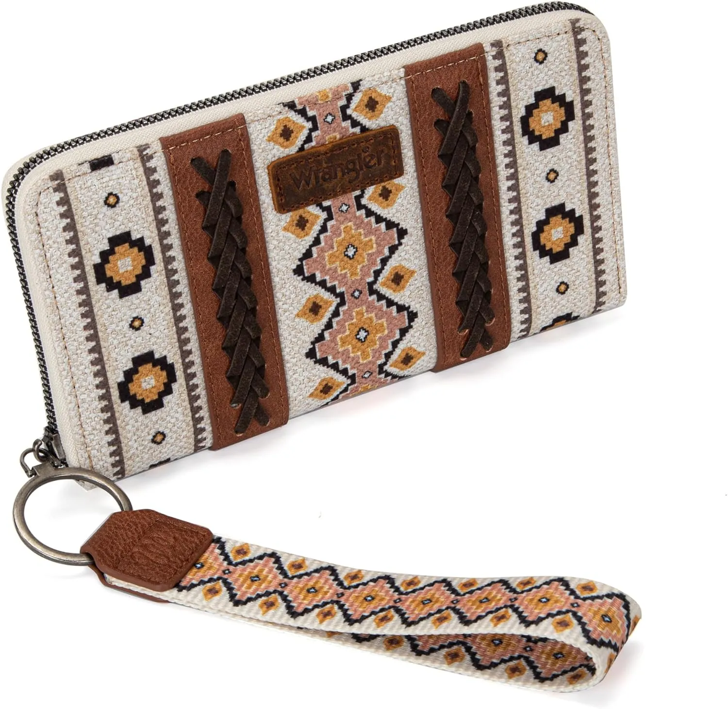 Wrangler Wallet Purse for Women Western Aztec Clutch Wristlet Wallet with Credit Card Holder