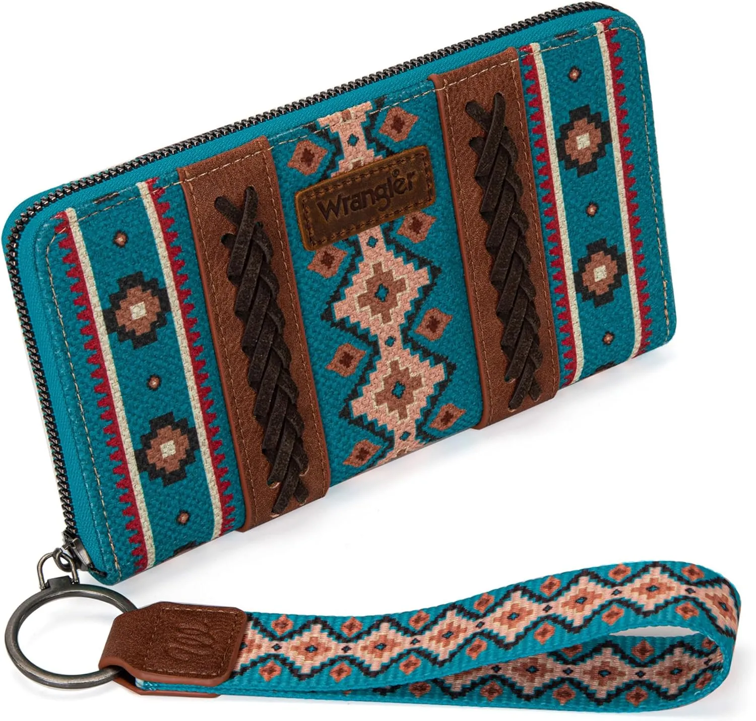 Wrangler Wallet Purse for Women Western Aztec Clutch Wristlet Wallet with Credit Card Holder