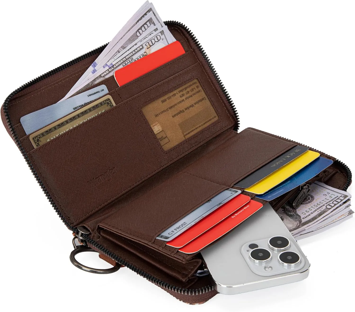 Wrangler Wallet Purse for Women Western Aztec Clutch Wristlet Wallet with Credit Card Holder