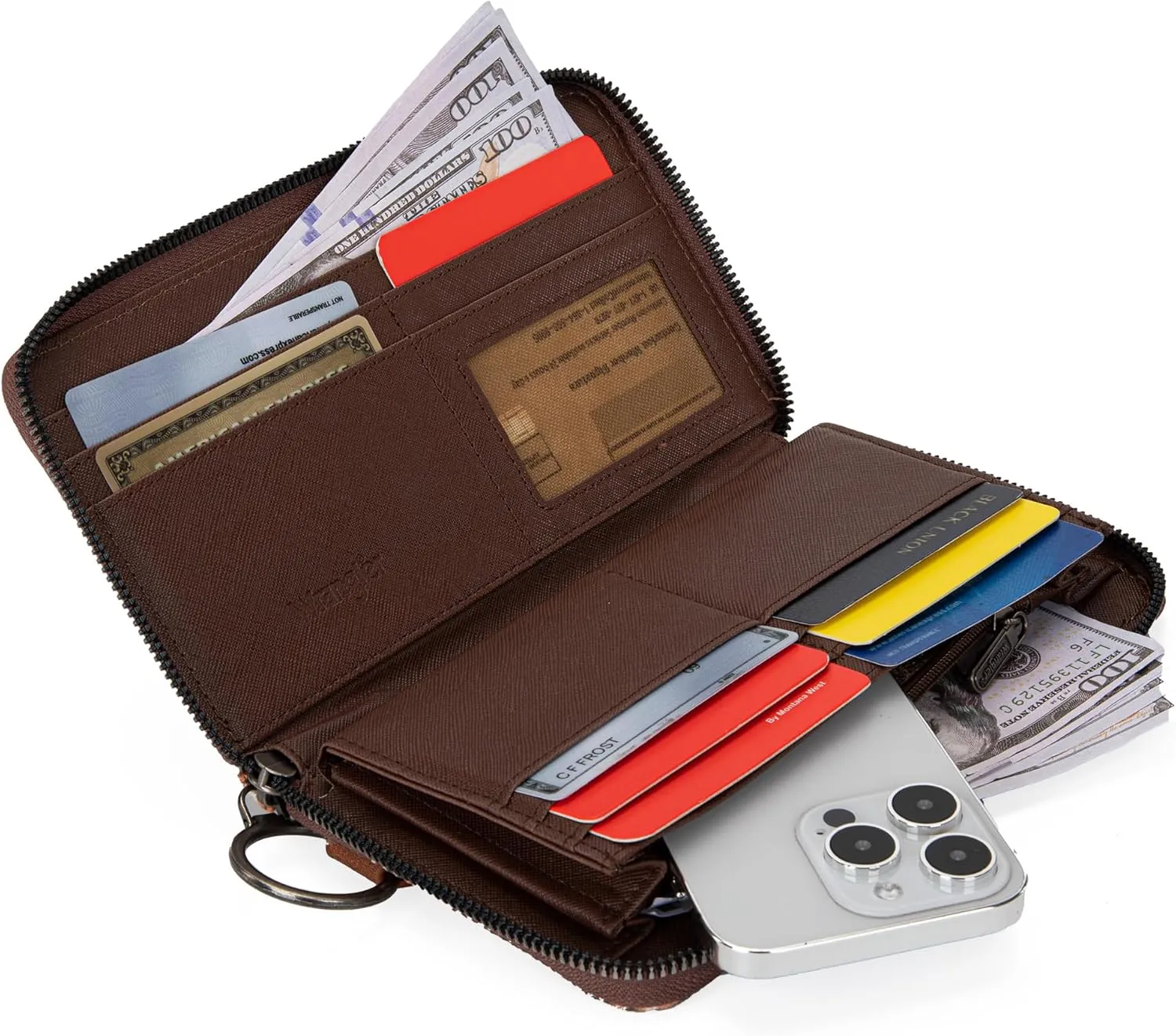 Wrangler Wallet Purse for Women Western Aztec Clutch Wristlet Wallet with Credit Card Holder