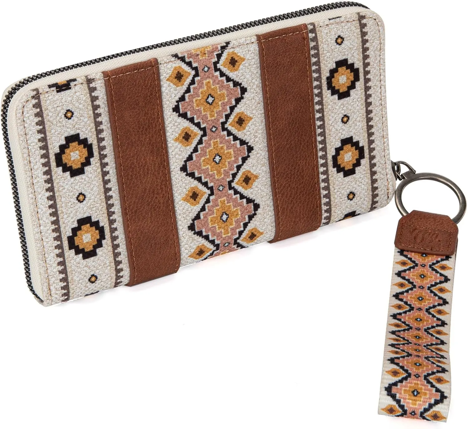 Wrangler Wallet Purse for Women Western Aztec Clutch Wristlet Wallet with Credit Card Holder