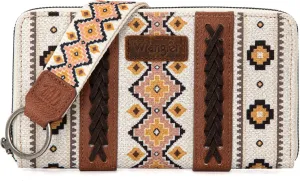 Wrangler Wallet Purse for Women Western Aztec Clutch Wristlet Wallet with Credit Card Holder