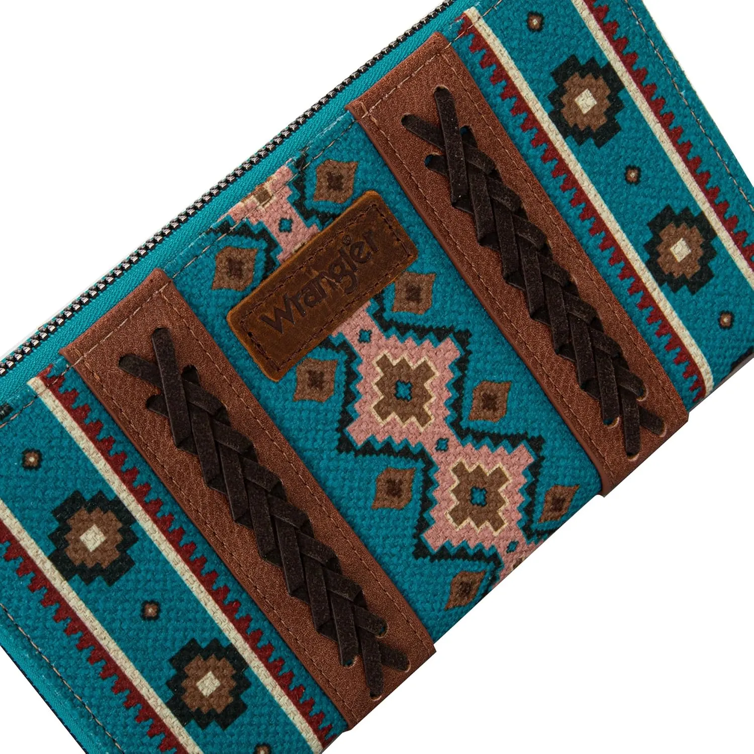 Wrangler Wallet Purse for Women Western Aztec Clutch Wristlet Wallet with Credit Card Holder