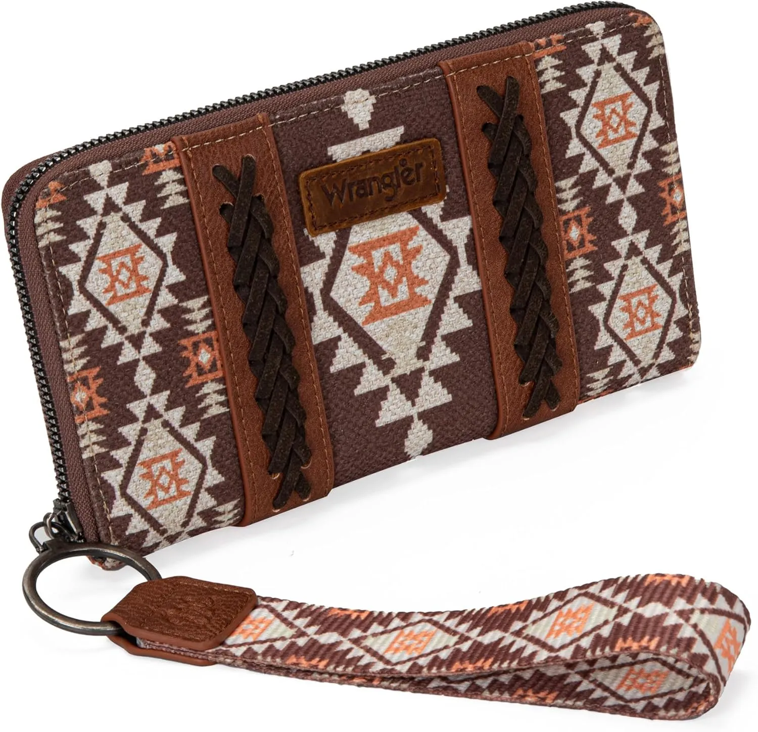 Wrangler Wallet Purse for Women Western Aztec Clutch Wristlet Wallet with Credit Card Holder