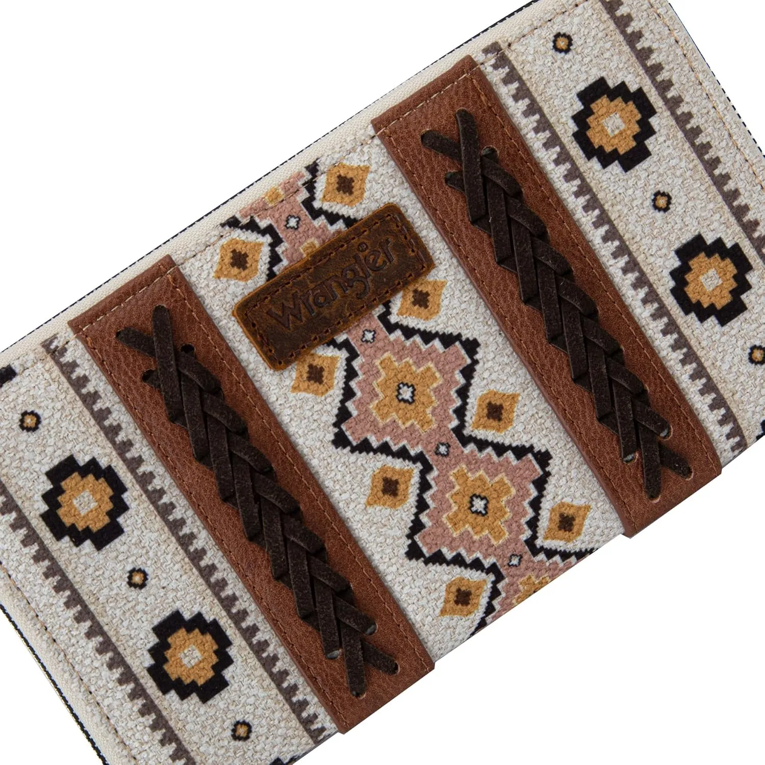 Wrangler Wallet Purse for Women Western Aztec Clutch Wristlet Wallet with Credit Card Holder