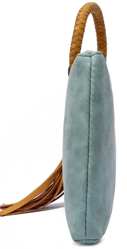 Wristlet Tassle Clutch - Turquoise