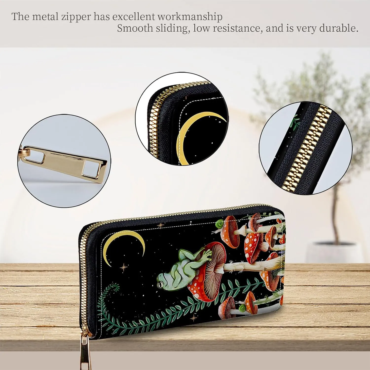 Wristlet Wallets For Women With Card Holder Zipper Pocket,Slim PU Leather women's Wallet Clutch