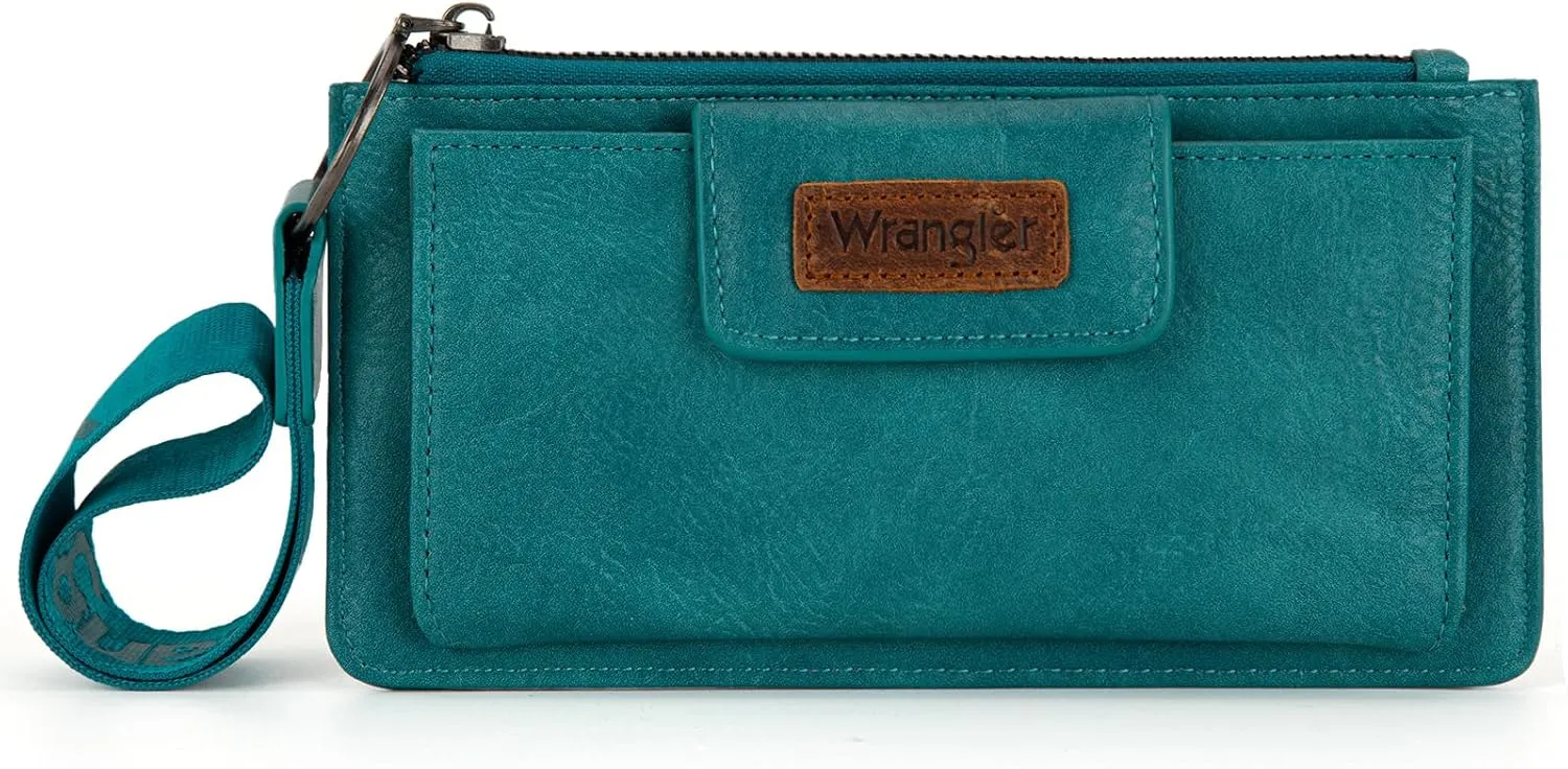 X Wrangler Wallet for Women Ladies Female Card Cases & Money Organizers Wristlet with Wallet Large Clutch with Coin Purse Smooth Zipper and Rfid Lining