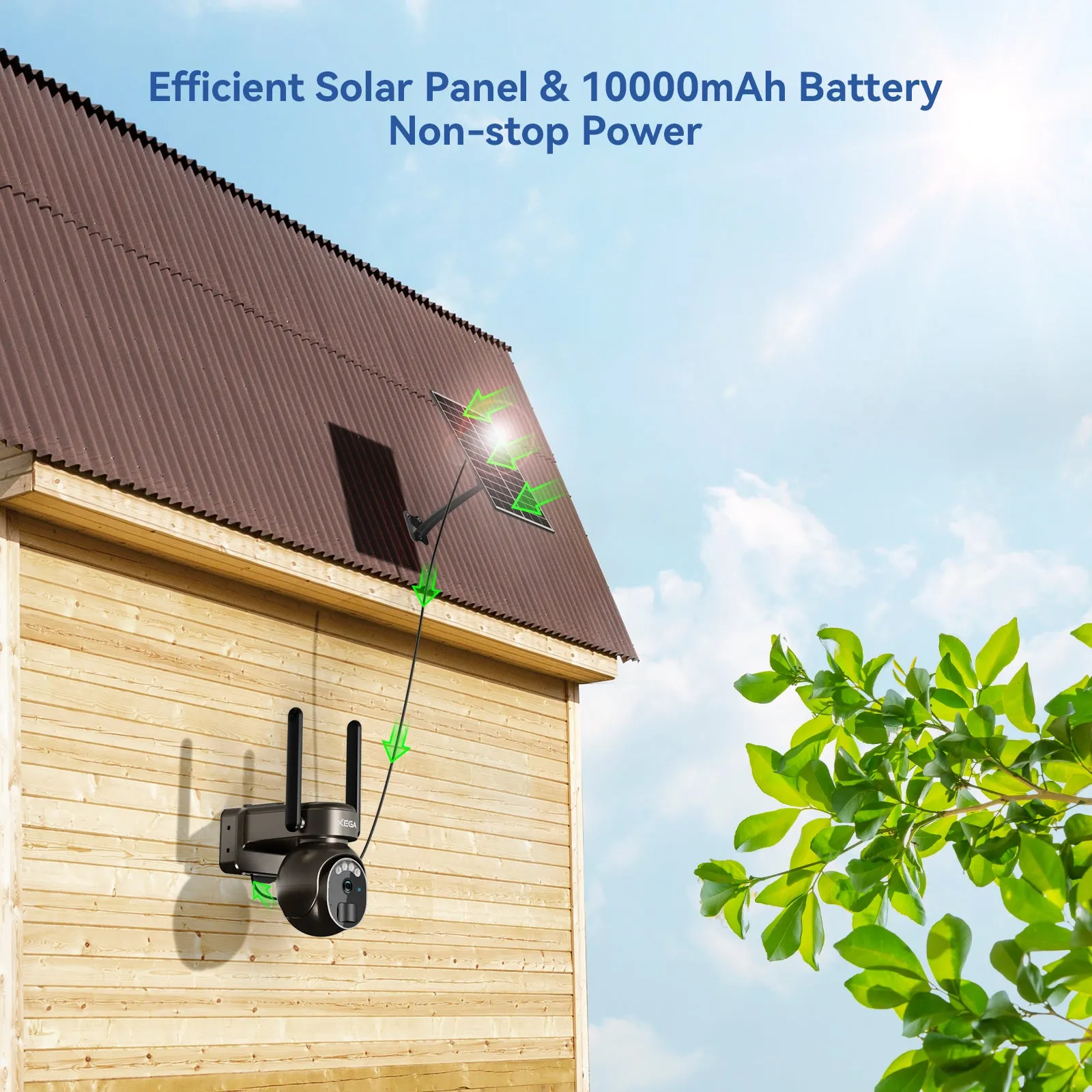 Xega 3G/4G LTE Security Camera No WiFi with SIM Card 2K Super HD Solar Powered Wireless Outdoor 4G Security Camera PIR Motion Sensor Night Vision 2 Way Talk.