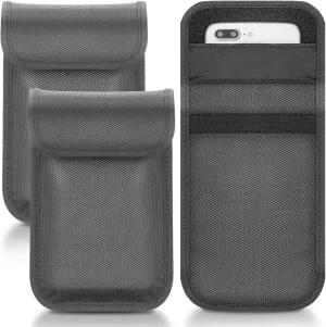 Xuhal 3 Pcs Faraday Bag Security Pouch Smartphone Sleeve Weatherproof Nylon Signal Blocking Device 7.1 x 4.6 Inch Phone Pouch Fits Most Cell Phones(Dark Gray)
