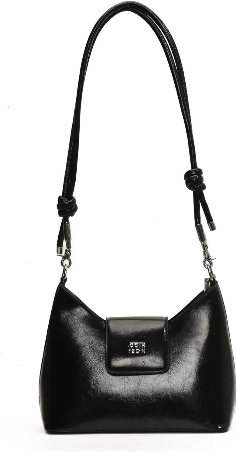 Y2K Purse Cute Shoulder Sleek Bag Metallic 2000s Chic Knotted Punk Girly Handbag Coquette Vintage Magnetic Snap Purses