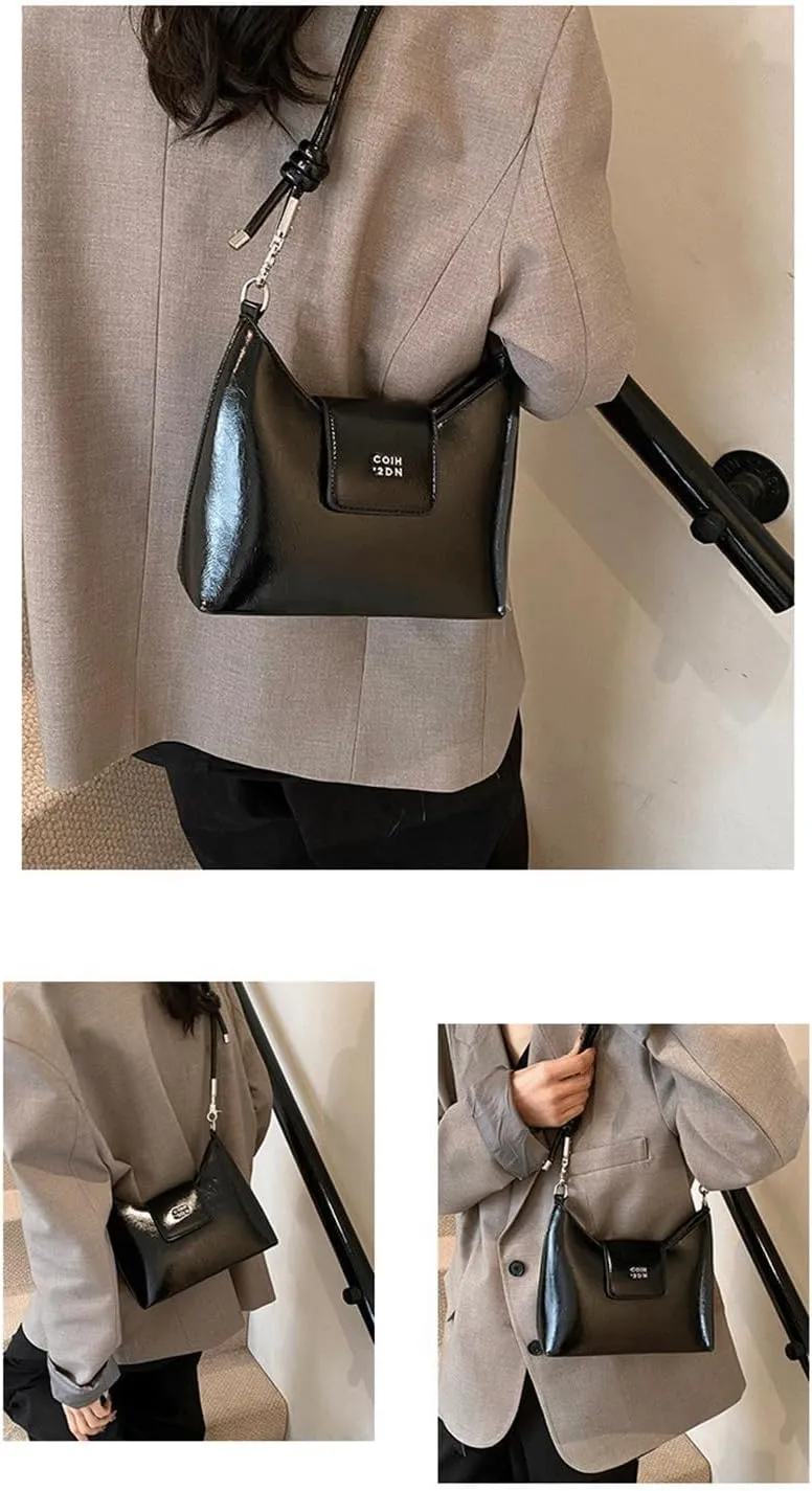 Y2K Purse Cute Shoulder Sleek Bag Metallic 2000s Chic Knotted Punk Girly Handbag Coquette Vintage Magnetic Snap Purses