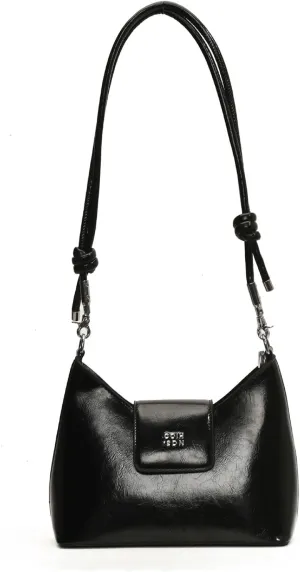Y2K Purse Cute Shoulder Sleek Bag Metallic 2000s Chic Knotted Punk Girly Handbag Coquette Vintage Magnetic Snap Purses