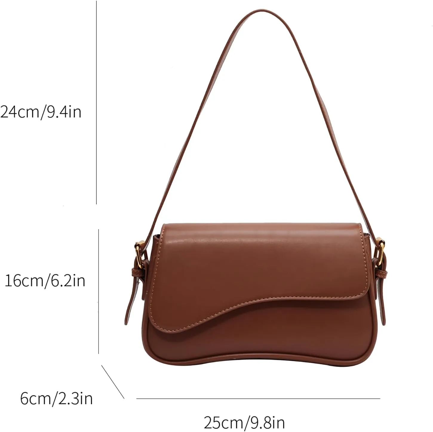 Y2K Retro Shoulder Bag for Women, Crossbody Clutch with 2 Removable Straps