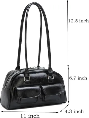 Y2K Shoulder Bag for Women Black Small Purse Brown Purse Trendy Purse Retro Women's Shoulder Handbags Purses
