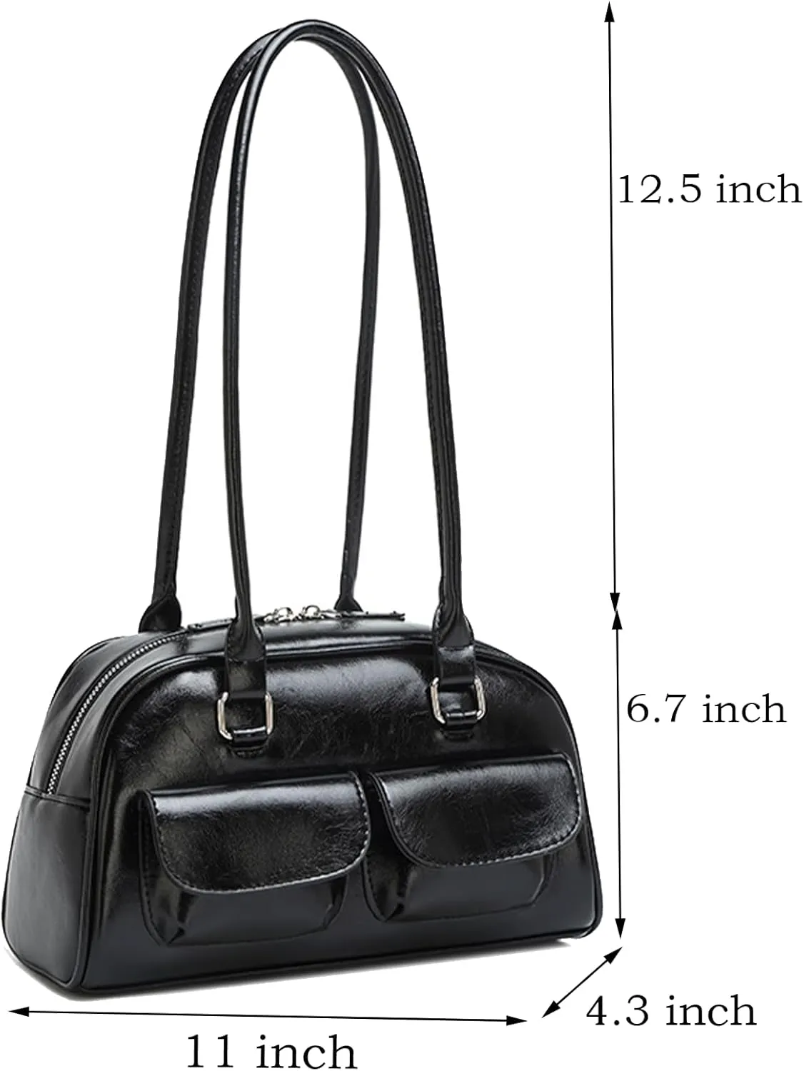 Y2K Shoulder Bag for Women Black Small Purse Brown Purse Trendy Purse Retro Women's Shoulder Handbags Purses